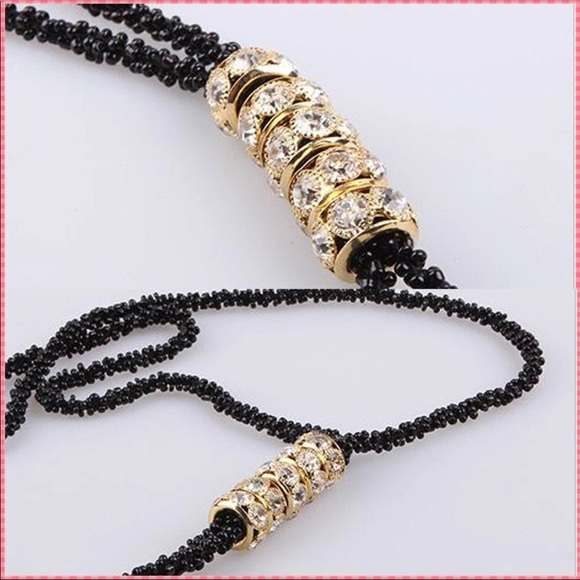 Sale Black Beaded Convertible Tassel Necklace! - Picture 5 of 6